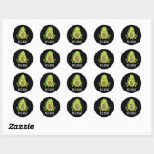 Avocatoad Grappige Avocado Toad Pun Dark BG Ronde Sticker (Vel)