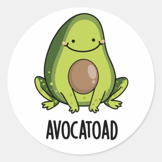 Avocatoad Grappige Avocado Toad Pun Ronde Sticker (Voorkant)