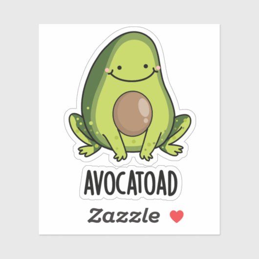 Avocatoad Grappige Avocado Toad Pun Sticker (Vel)