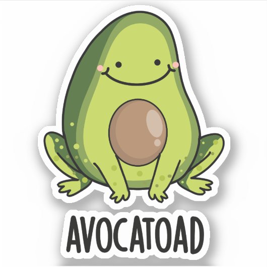 Avocatoad Grappige Avocado Toad Pun Sticker (Voorkant)