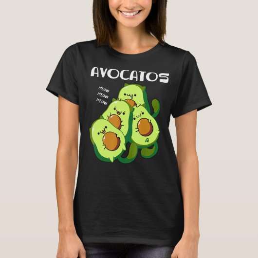 Avocatos avocado kat schattig kat mam papa kat t-shirt (Voorkant)