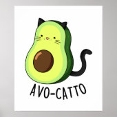 Avocatto Cute Avocado Cat Pun Poster (Voorkant)