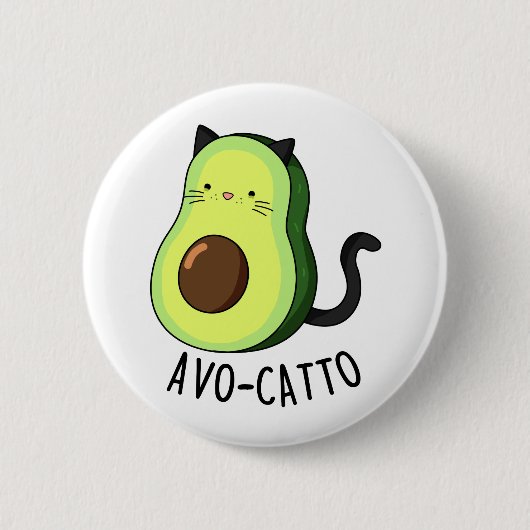 Avocatto Cute Avocado Cat Pun Ronde Button 5,7 Cm (Voorkant)