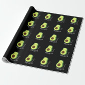 Avocatto Funny Avocado Cat Pun Dark BG Cadeaupapier (Uitgerold)