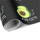 Avocatto Funny Avocado Cat Pun Dark BG Cadeaupapier (Rol Hoek)