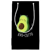 Avocatto Funny Avocado Cat Pun Dark BG Klein Cadeauzakje (Voorkant)