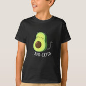 Avocatto Funny Avocado Cat Pun Dark BG T-shirt (Voorkant)