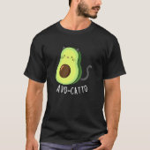 Avocatto Funny Avocado Cat Pun Dark BG T-shirt (Voorkant)