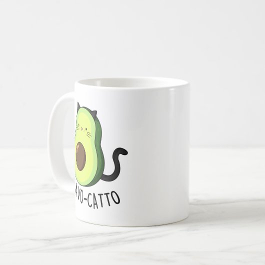 Avocatto Grappige Avocado Cat Pun Koffiemok (Voorkant links)