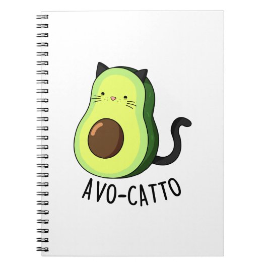 Avocatto Grappige Avocado Kat Stunt Notitieboek (Voorkant)
