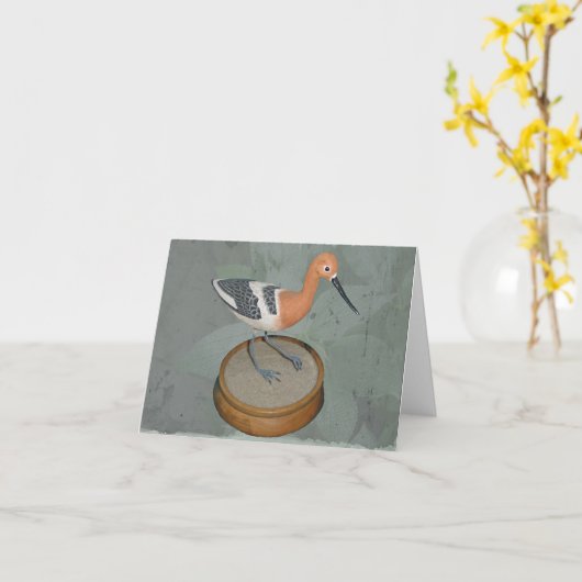 Avocet houtsnijwerk Note Kaart (Gele Bloem)