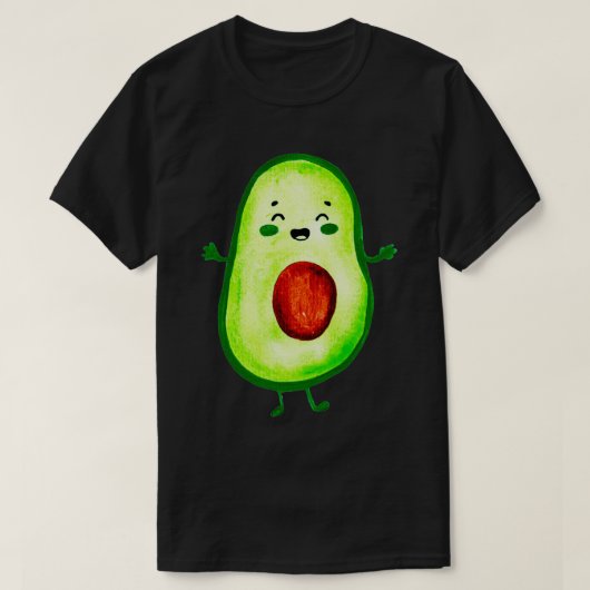 Avocuddle cutie avocado waterverf tekening t-shirt (Design voorkant)