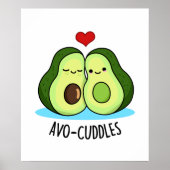 Avocuddles Cute Loving Avocado Couple Pun Poster (Voorkant)