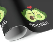 Avocuddles Funny Avocado Couple Pun Dark BG Cadeaupapier (Rol Hoek)