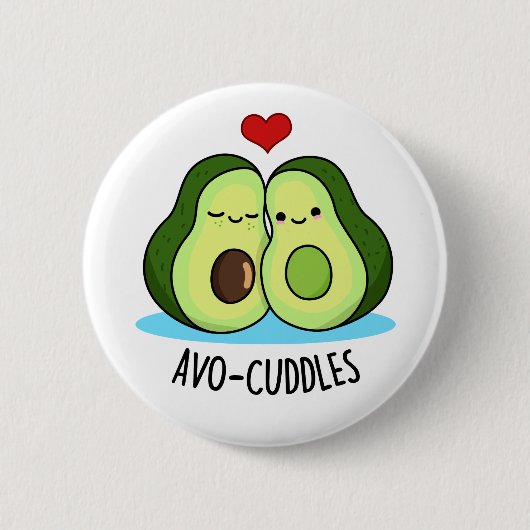 Avocudles Grappige avocado paar pun Ronde Button 5,7 Cm (Voorkant)