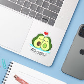 Avocudles Grappige avocado paar pun Sticker (Laptop met iPhone)