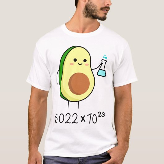 Avogadro's nummer. Cute Avocado Chemist Stick T-shirt (Voorkant)