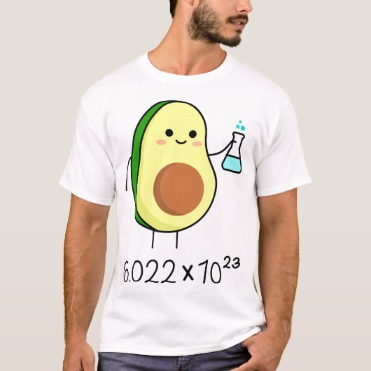 Avogadro's nummer. Cute Avocado Chemist T-shirt (Voorkant)