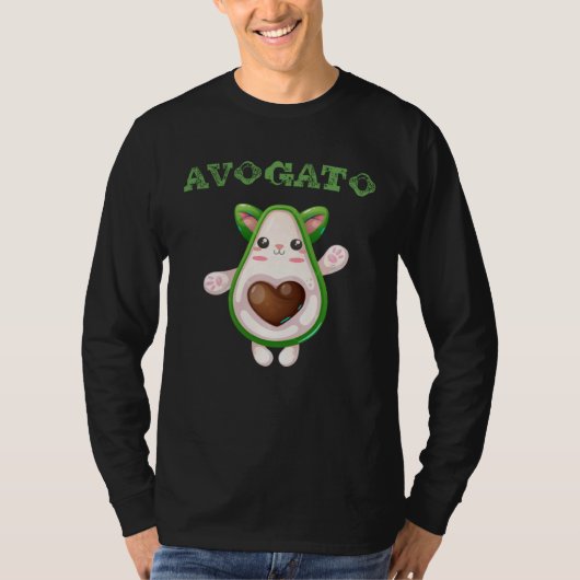 Avogato Avocado Cat  Avocado Organic Food T-shirt (Voorkant)