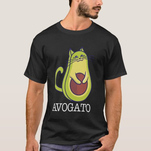 Avogato Avocado Funny Schattige Cat Vegan T-shirt (Voorkant)