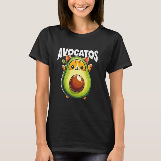 Avogato Avocado Kat Vegan Kat T-shirt (Voorkant)
