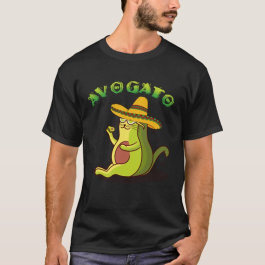Avogato Cat Avocado Cinco de Mayo Cute Cat Mexico  T-shirt (Voorkant)