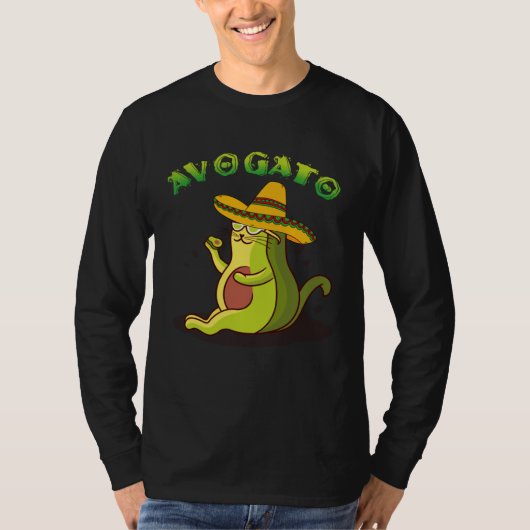 Avogato Cat Avocado Cinco de Mayo Cute Cat Mexico  T-shirt (Voorkant)