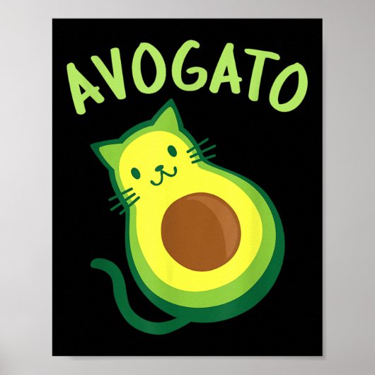 Avogato Cat Avocado - Funny Cinco De Mayo Poster (Voorkant)