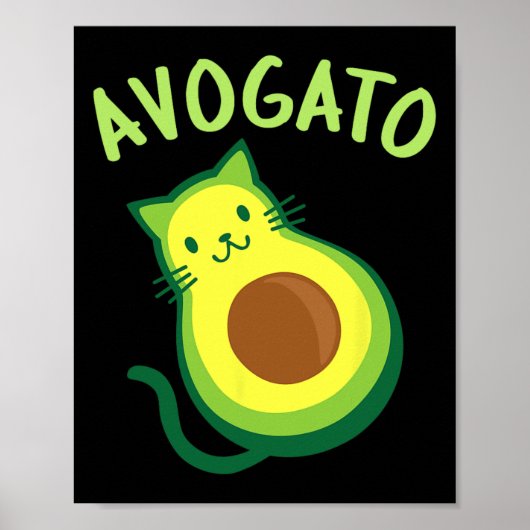 Avogato Cat Avocado - Funny Cinco De Mayo Poster (Voorkant)