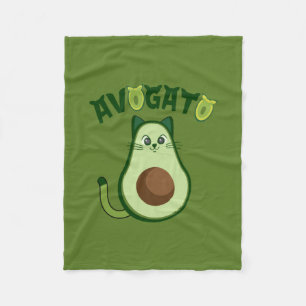 Avogato Cat   Cute en Funny Avocado Cat   Aguacat Fleece Deken