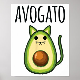 Avogato Shirt voor vrouwen Funny Avocado cat Veget Poster