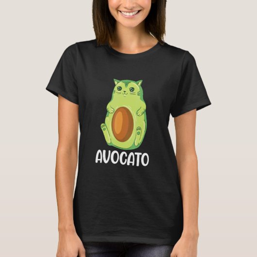 Avogato Vegan Avocado Kat T-shirt (Voorkant)
