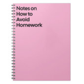 Avoid Homework Funny Notebook Notitieboek (Voorkant)