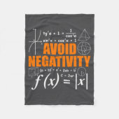 Avoid Negativity Funny Math Mathematician Teacher  Fleece Deken (Voorkant)