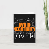 Avoid Negativity Funny Math Mathematician Teacher  Kaart (Voorkant)