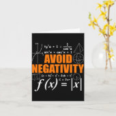 Avoid Negativity Funny Math Mathematician Teacher  Kaart (Gele Bloem)