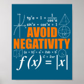 Avoid Negativity Funny Math Mathematician Teacher  Poster (Voorkant)