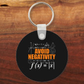 Avoid Negativity Funny Math Mathematician Teacher  Sleutelhanger (Voorkant)