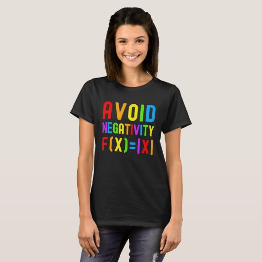 Avoid Negativity   Kids Math Math Equation Math Ge T-shirt (Voorkant volledig)