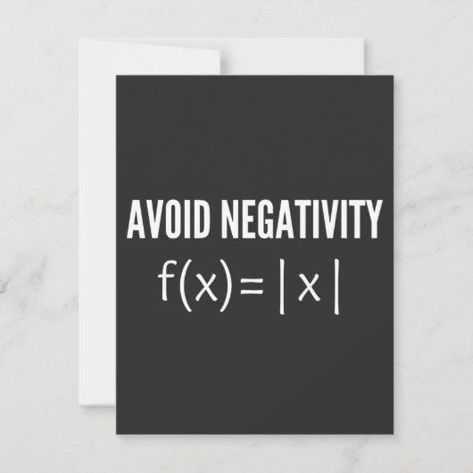 avoid negativity math equation bedankkaart (Voorkant)