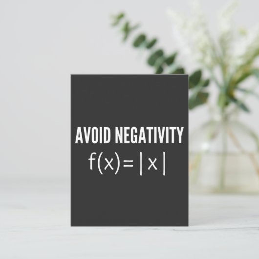 avoid negativity math equation bedankkaart (Staand voorkant)