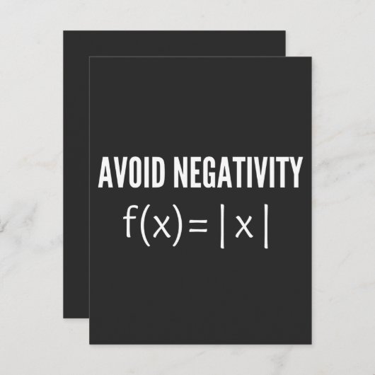 avoid negativity math equation bedankkaart (Voorkant / Achterkant)