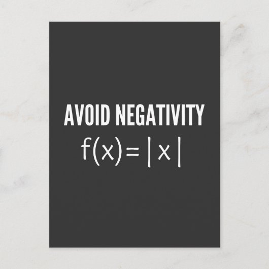 avoid negativity math equation briefkaart (Voorkant)
