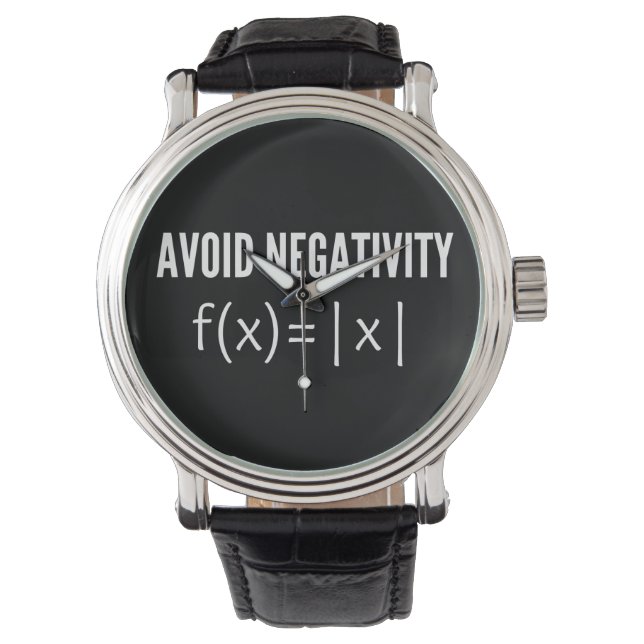 avoid negativity math equation horloge (Voorkant)