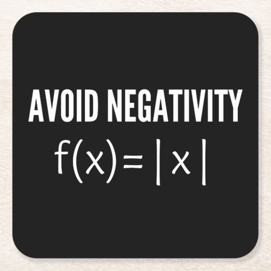 avoid negativity math equation kartonnen onderzetters (Voorkant)