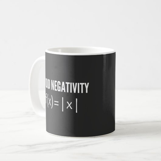 avoid negativity math equation koffiemok (Voorkant links)