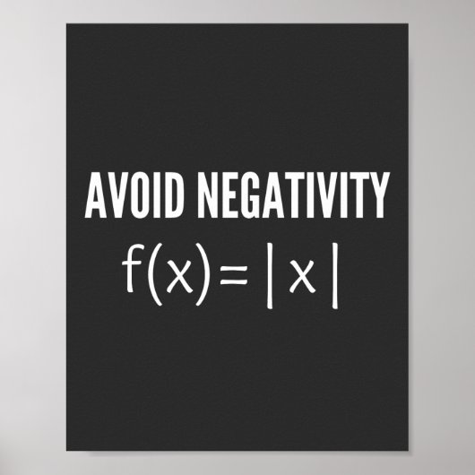 avoid negativity math equation poster (Voorkant)