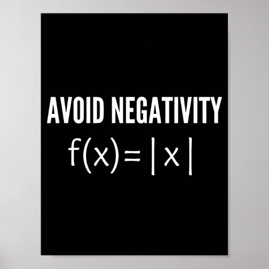 avoid negativity math equation poster (Voorkant)