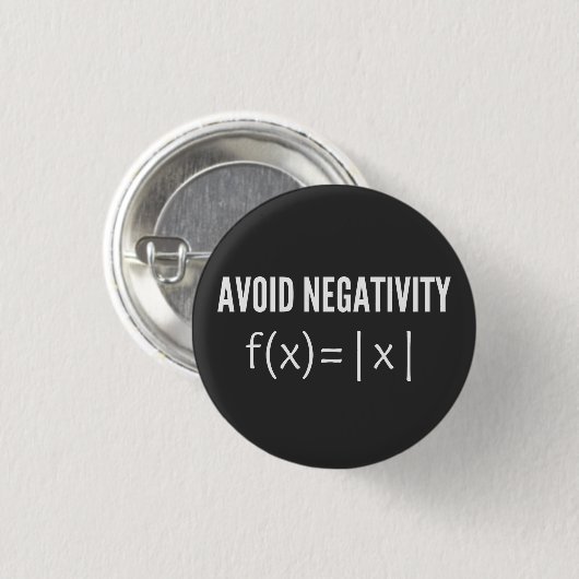 avoid negativity math equation ronde button 3,2 cm (Voorkant /achterkant)