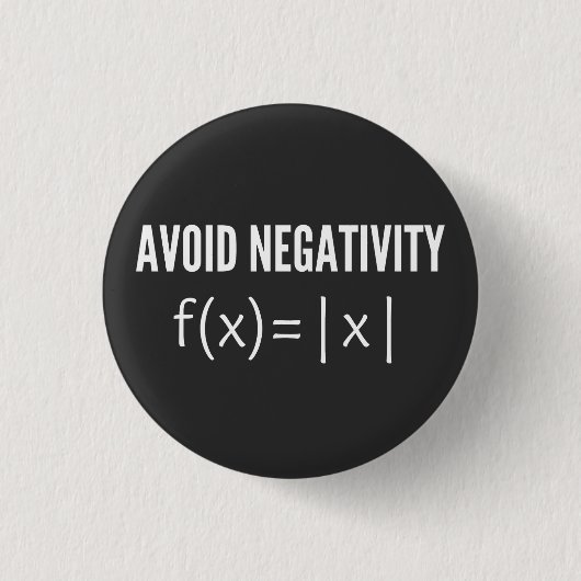 avoid negativity math equation ronde button 3,2 cm (Voorkant)